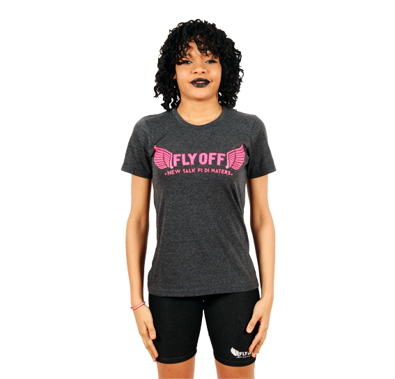 Charcoal Grey & Pink Woman FlyOff T-Shirt
