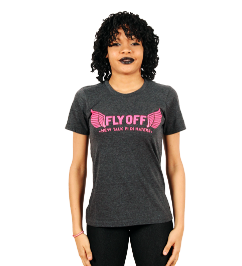 Charcoal Grey & Pink Woman FlyOff T-Shirt