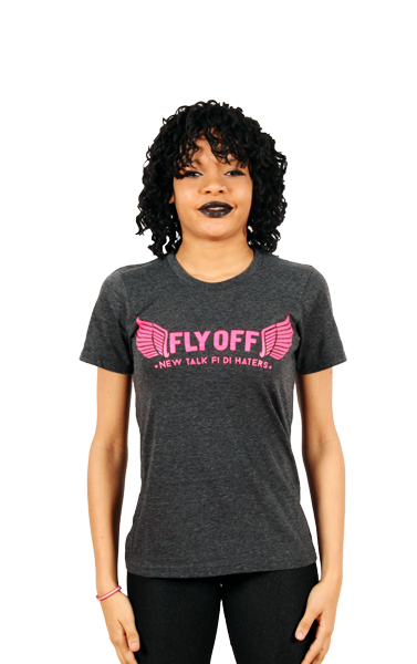 Charcoal Grey & Pink Woman FlyOff T-Shirt