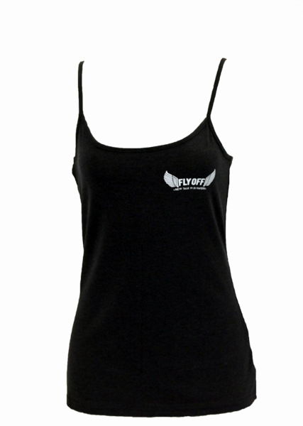 Charcoal Grey & White Woman FlyOff Tank Top