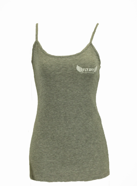 Grey & White Woman FlyOff Tank Top