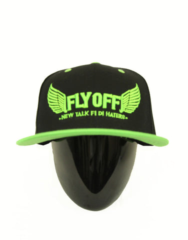 Black &  Lime Green FlyOff Cap