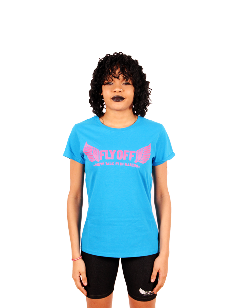 Caribbean blue & Pink Woman FlyOff T-Shirt