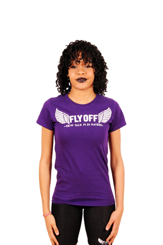 Purple & White Woman FlyOff T-shirt