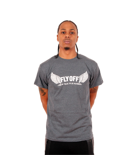 T-shirt FlyOff Gris Anthracite & Blanc